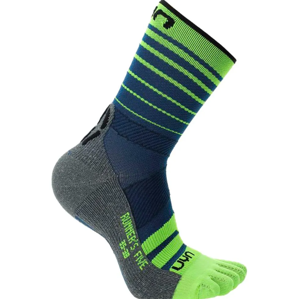 Calze Uyn Runner's Five Man Blue Yellow