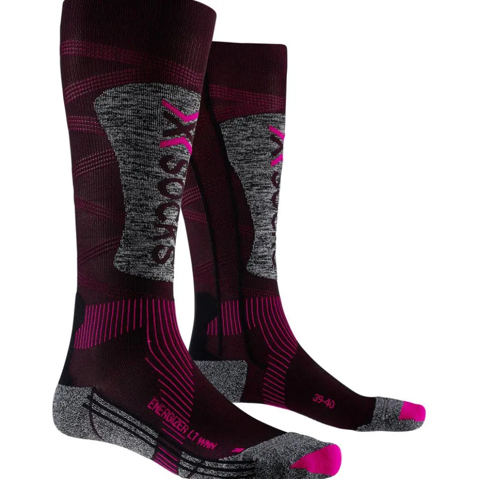 Calze X Socks Ski Energizer Lt 4.0 Wmn Black Fluo Pink Stone Grey Melange