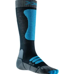 Calze X Socks Ski Junior 4.0 Anthracite Melange Galactic Blue