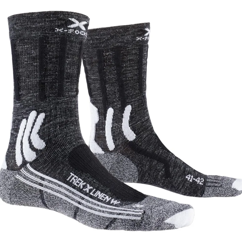 Calze X Socks Trek X Linen 4.0 Lady Dolomite Grey Melange Opal Black