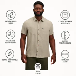 Camicia da trekking Black Diamond Scenic Route Short Sleeve Pine Smoke Chalk
