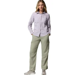 Camicia da trekking Columbia Skien Valley Long Sleeve Lavender Pearl