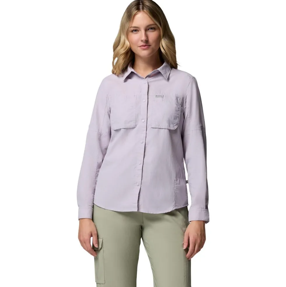Camicia da trekking Columbia Skien Valley Long Sleeve Lavender Pearl