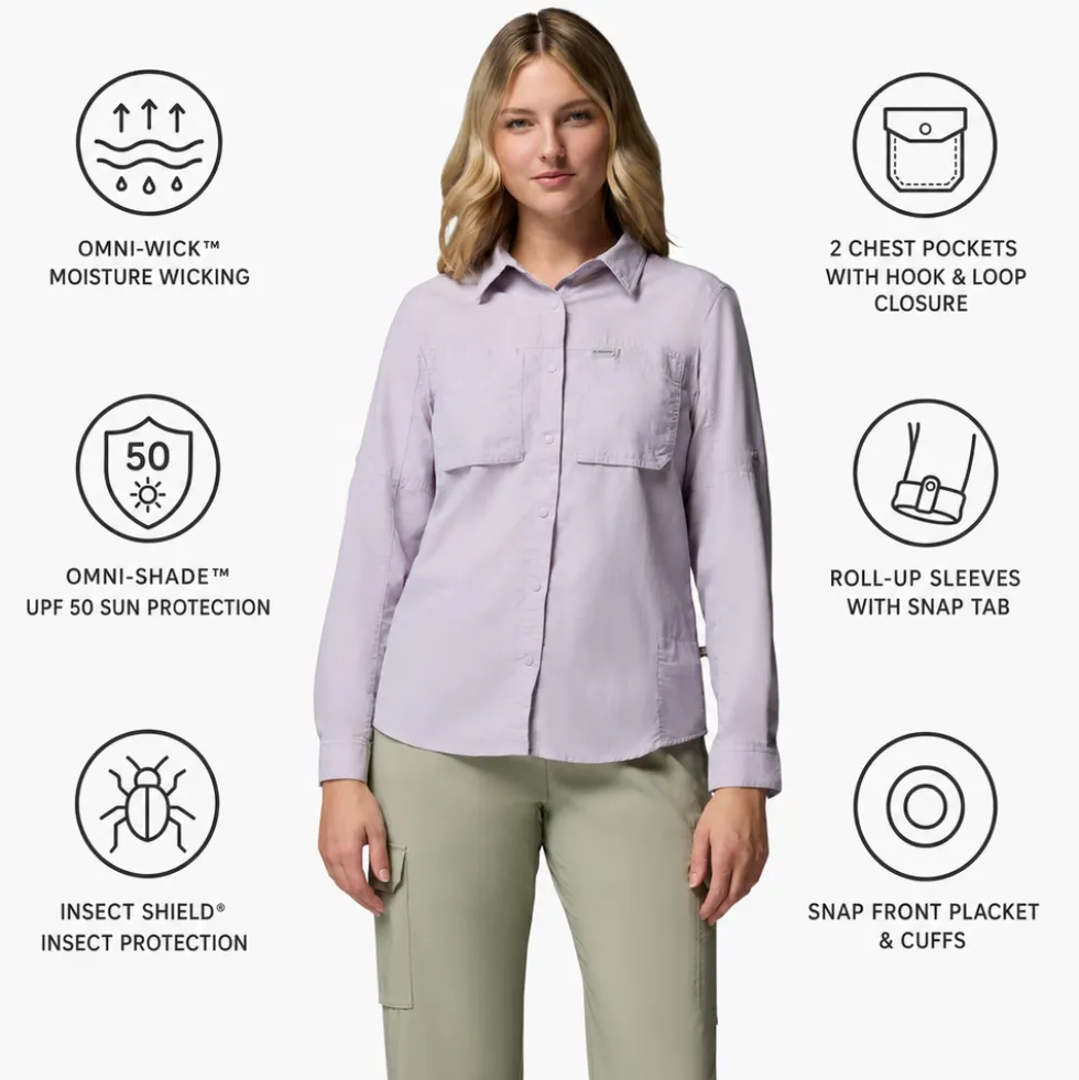 Camicia da trekking Columbia Skien Valley Long Sleeve Lavender Pearl
