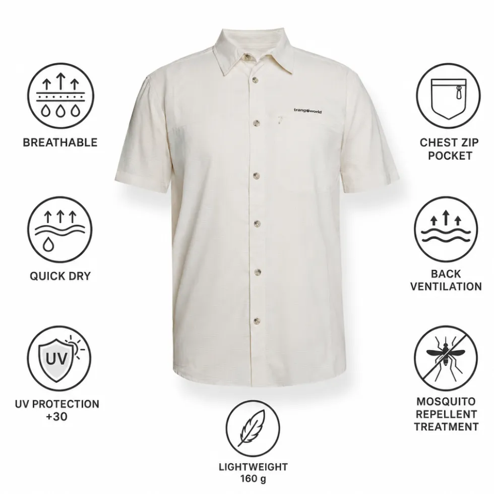 Camicia da trekking Trangoworld Esera DF White Onyx