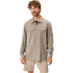 Camicia da trekking Vaude Men's Rosemoor L/S Shirt II Linen Uni