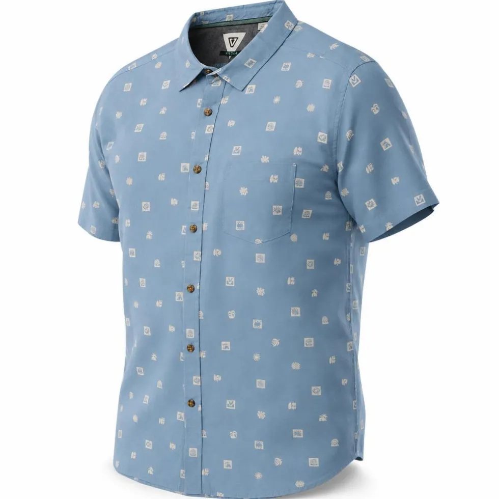 Camicia Vissla Ecology Marks Eco Short Sleeve Faded Denim