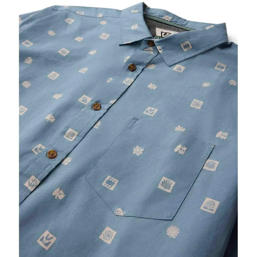 Camicia Vissla Ecology Marks Eco Short Sleeve Faded Denim