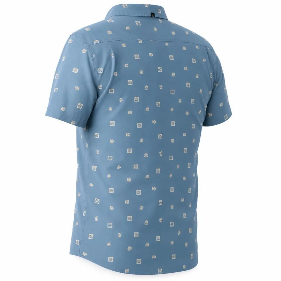Camicia Vissla Ecology Marks Eco Short Sleeve Faded Denim