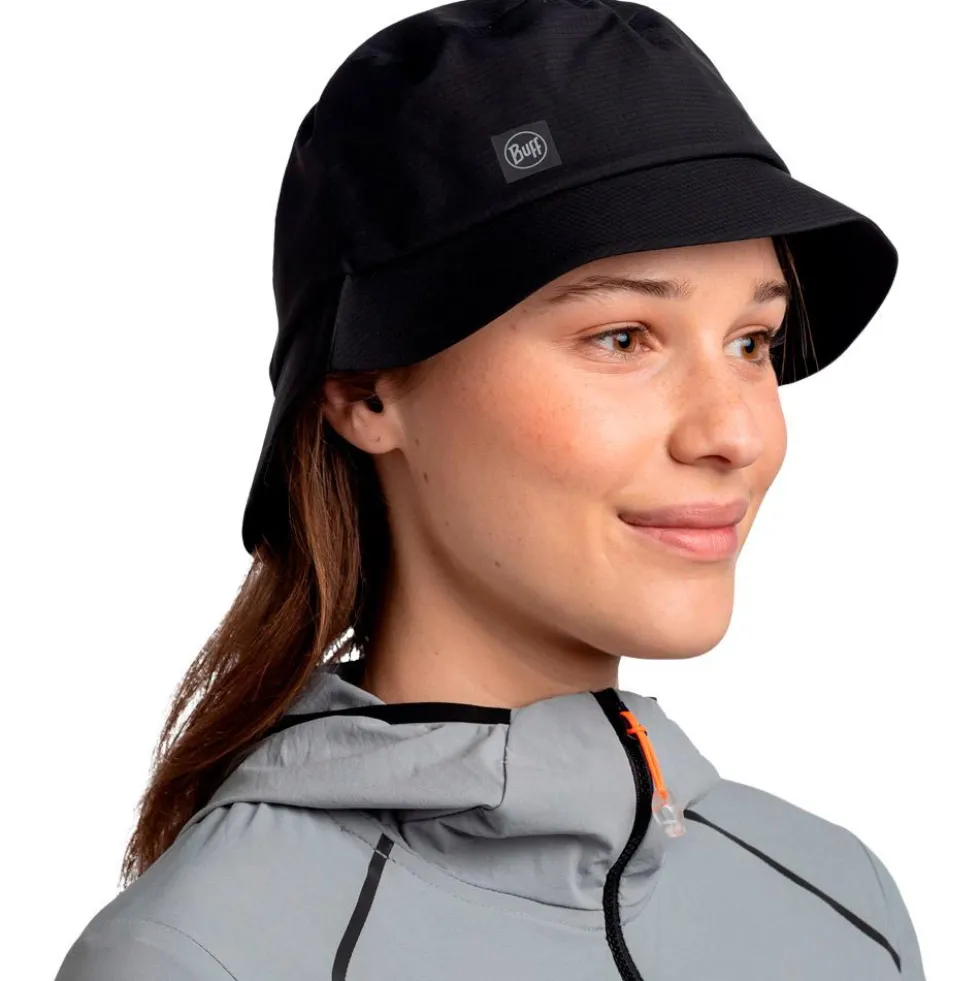 Cappelli da pescatore Buff Rain Bucket Hat Solid Black