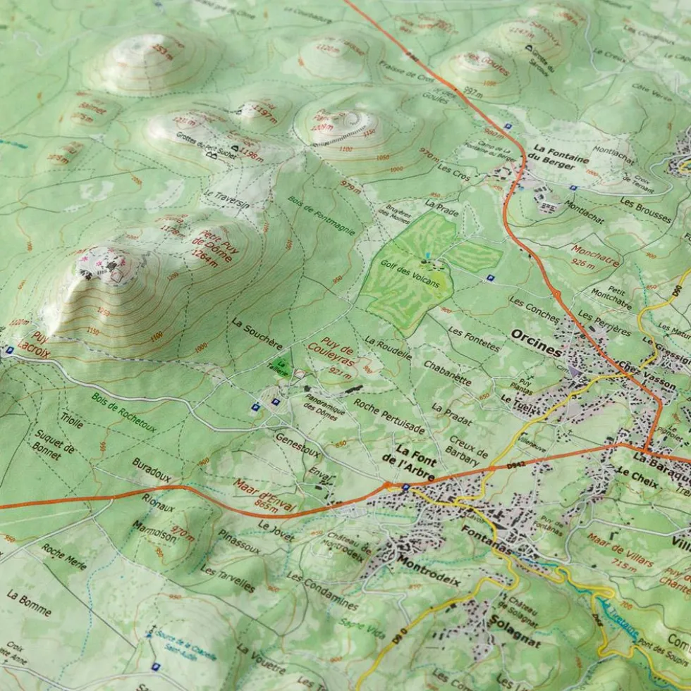 Carte 3D Deniveles Chaine Des Puys