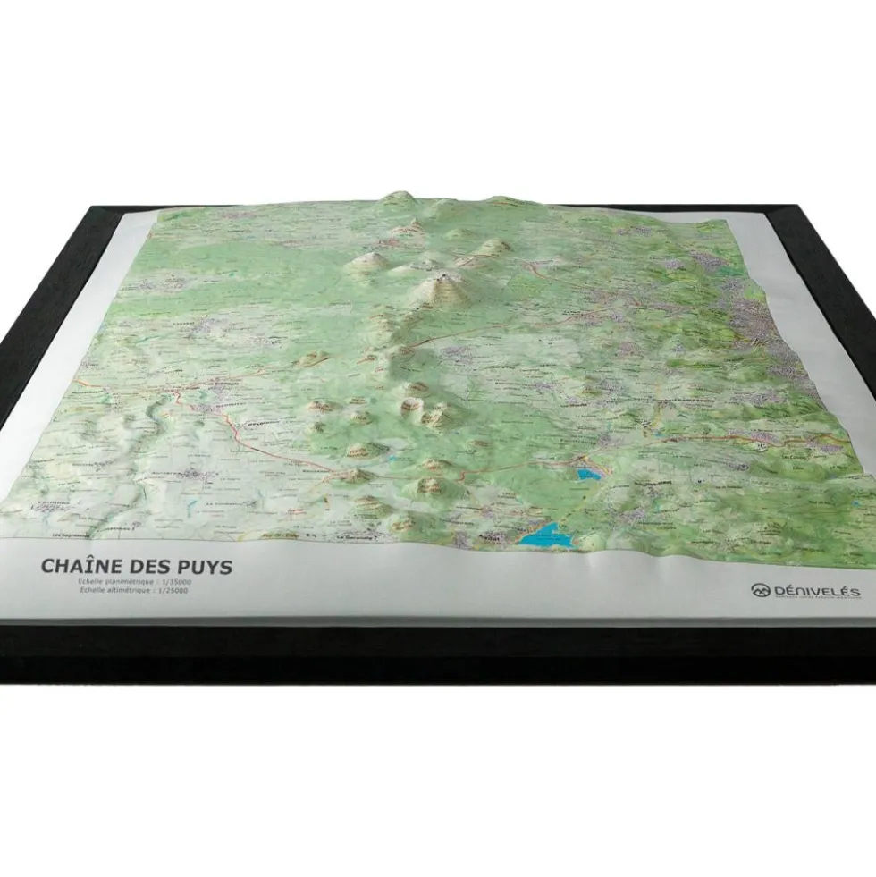Carte 3D Deniveles Chaine Des Puys