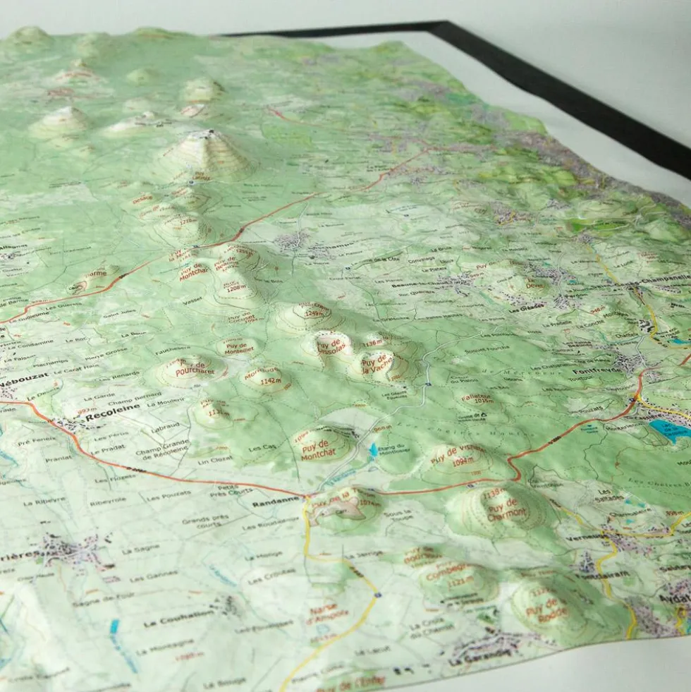 Carte 3D Deniveles Chaine Des Puys