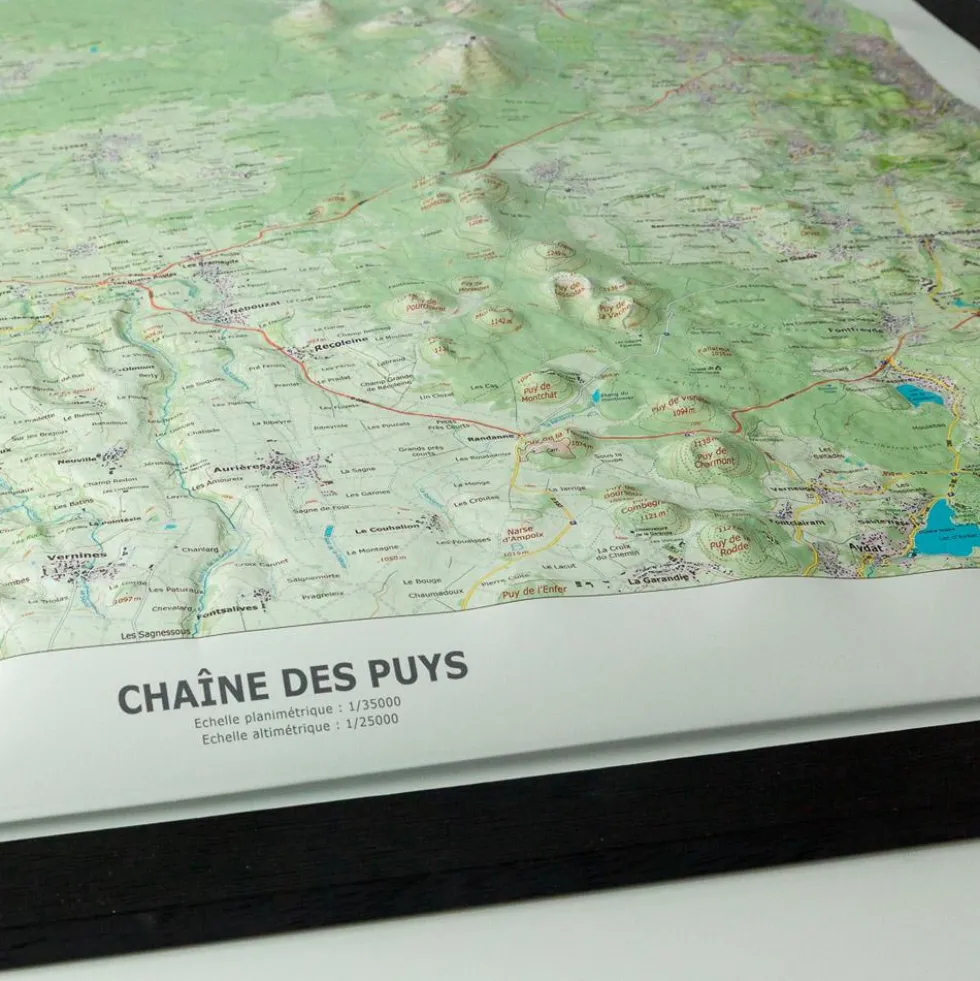 Carte 3D Deniveles Chaine Des Puys