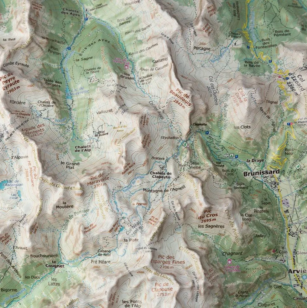 Carte 3D Deniveles Le Briançonnais