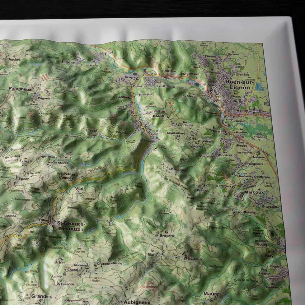 Carte 3D Deniveles Le Haut Forez