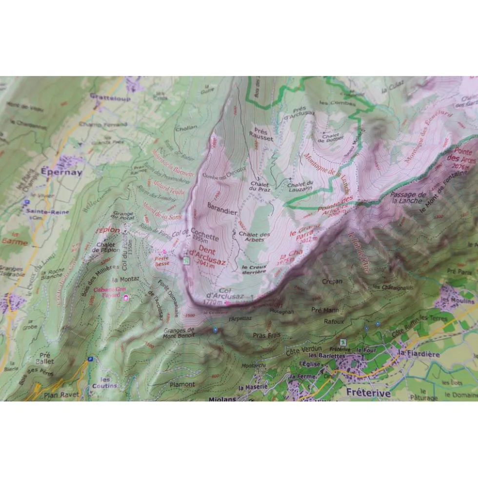 Carte 3D Deniveles Massif Des Bauges