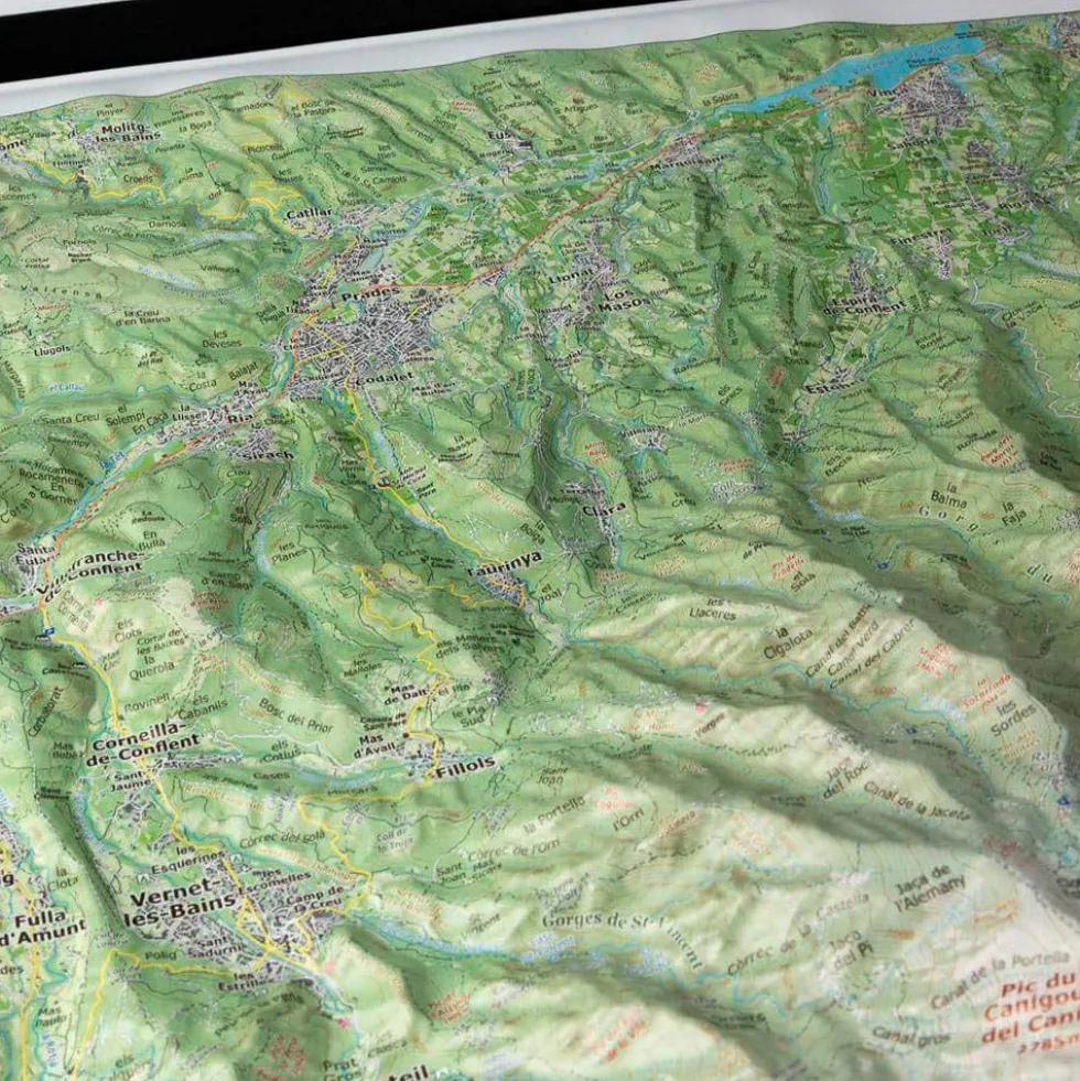 Carte 3D Deniveles Massif du Canigou