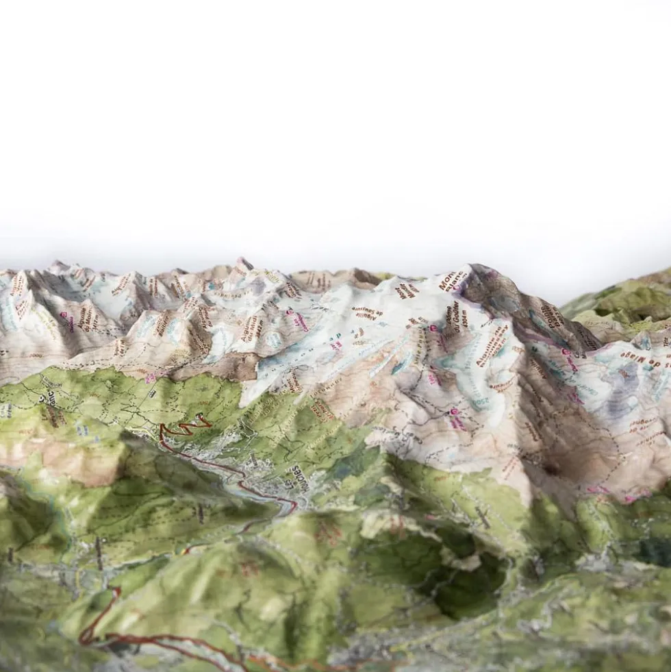 Carte 3D Deniveles Massif Du Mont Blanc