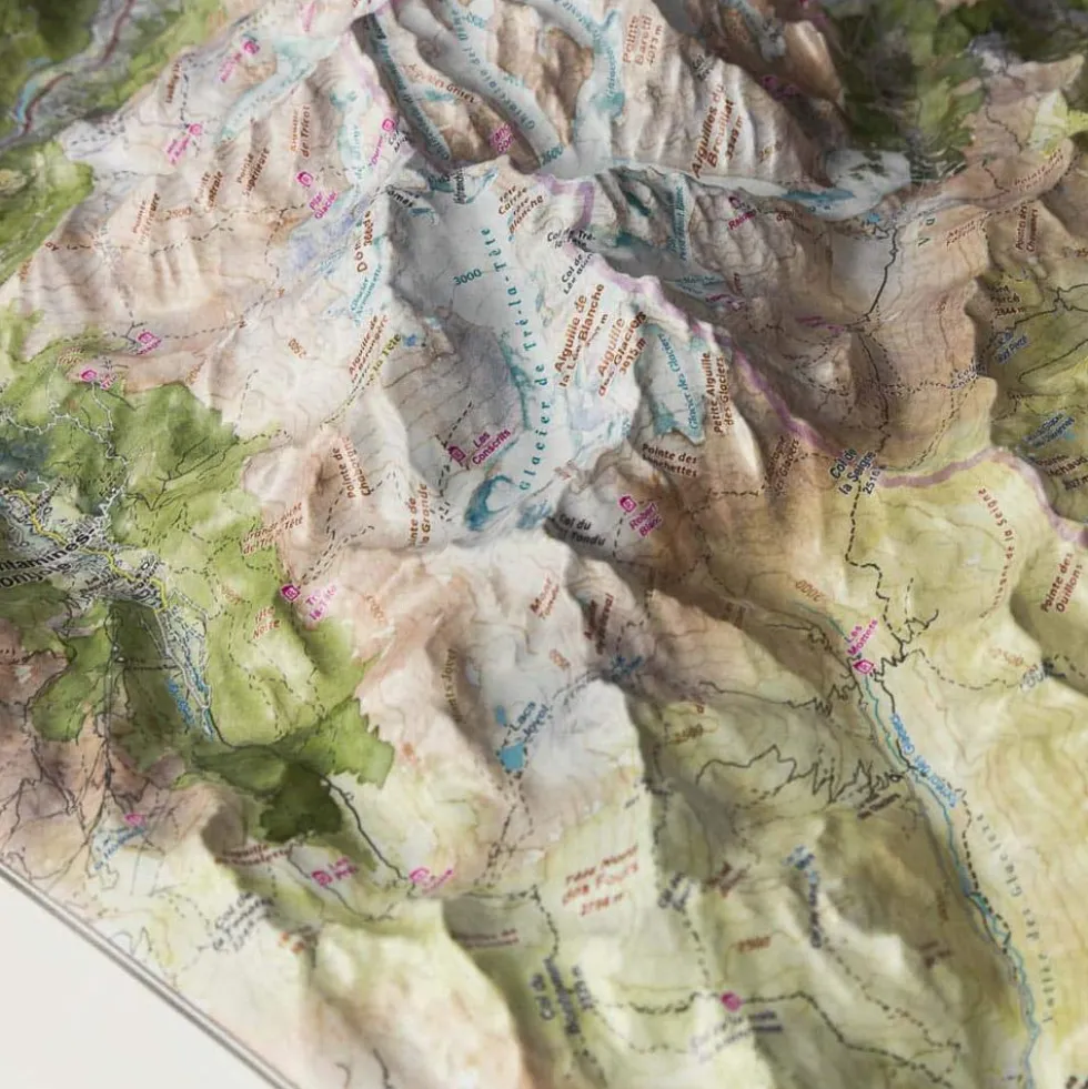Carte 3D Deniveles Massif Du Mont Blanc