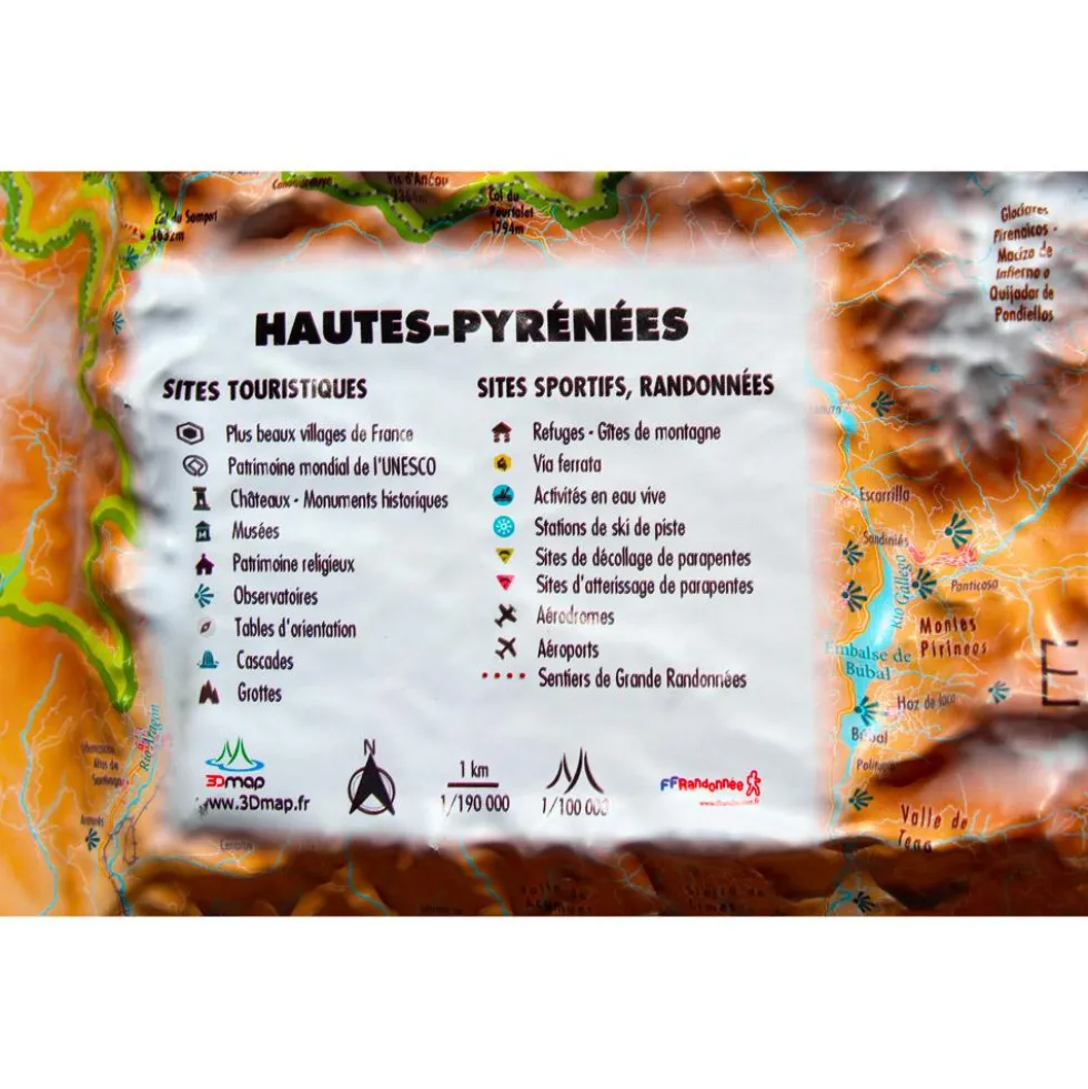 Carte 3D 3DMAP Hautes-Pyrénées