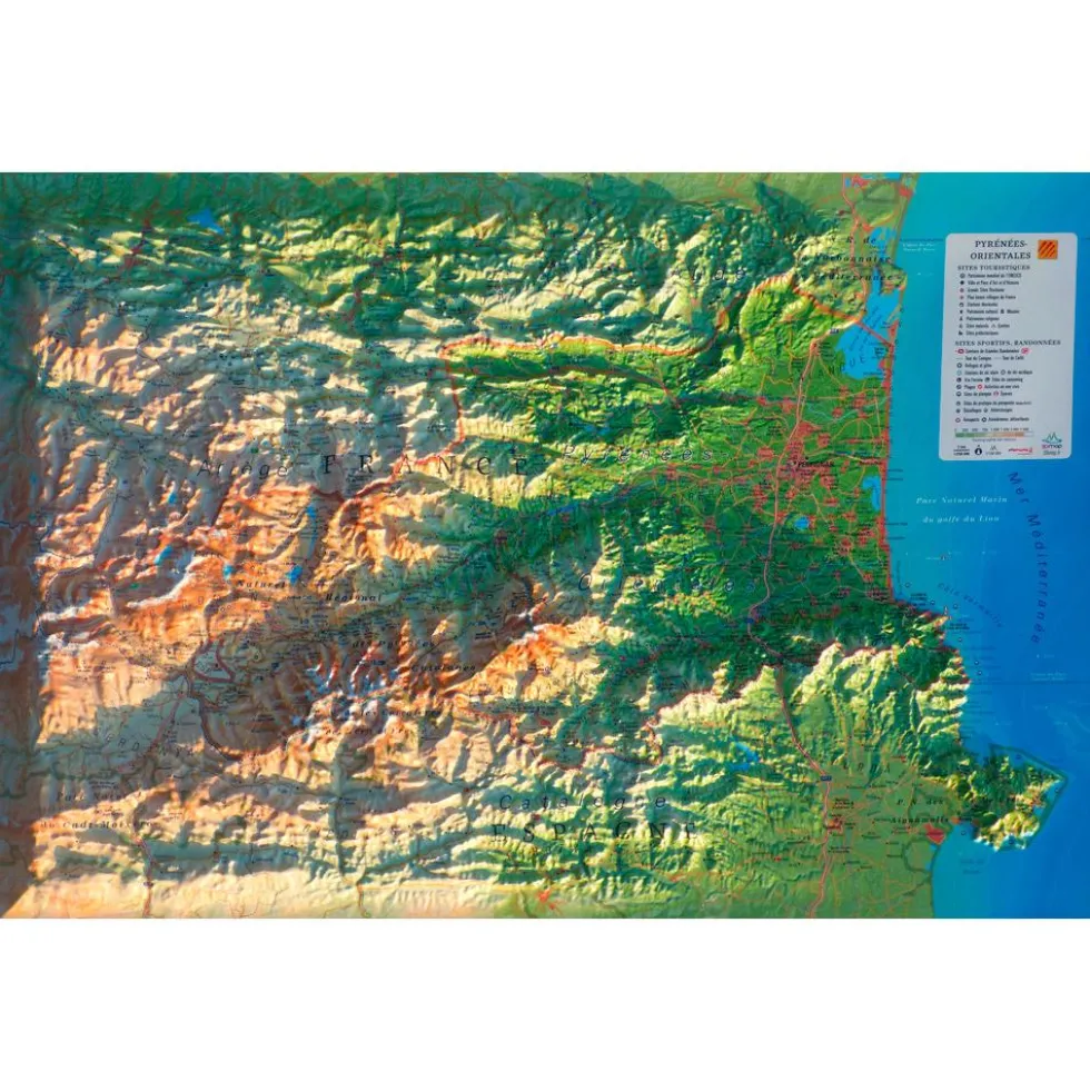 Carte 3D 3DMAP Les Pyrénées-Orientales