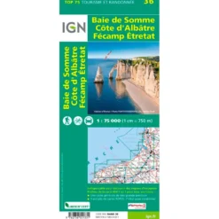 Carte IGN Baie de Somme Cote D'albatre Fecamp Etretat