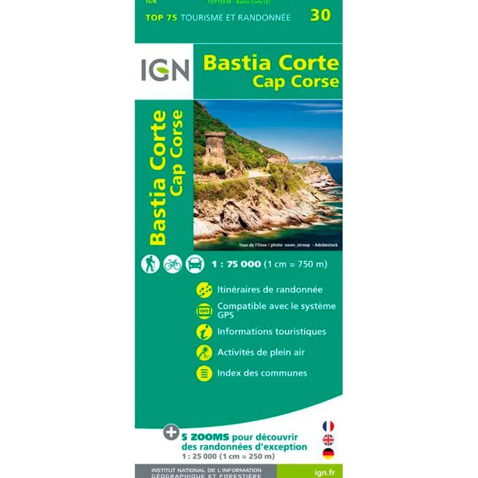 Carte IGN Bastia Corte Cap Corse