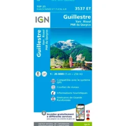 Carte IGN 3537ET Guillestre, Vars, Risoul, PNR du Queyras
