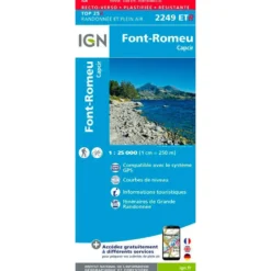 Carte IGN 2249ETR Font Romeu, Capcir - Résistante