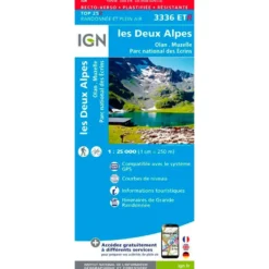 Carte IGN 3336ETR les Deux Alpes, Olan, Muzelle, Parc national des Ecrins - Résistante