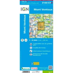 Carte IGN 3140ETR Mont Ventoux - Résistante