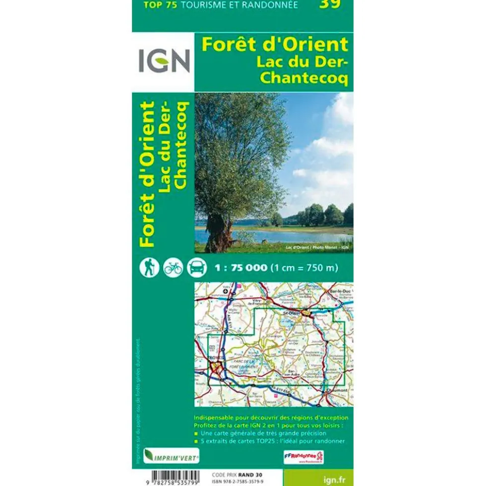 Carte IGN Foret D'orient Lac Du Der-Chantecoq