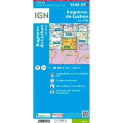 Carte IGN 1848OTR Bagnère-de-Luchon, Lac d'Oô - Résistante