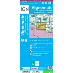 Carte IGN 1647OTR Vignemale, Ossau, Arrens, Cauterets, Parc national des Pyrénées - Résistante