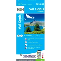Carte IGN 3634OT Val Cenis, Charbonnel
