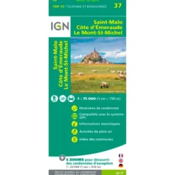 Carte IGN Saint Malo Côte d'Emeraude Mont-Saint-Michel
