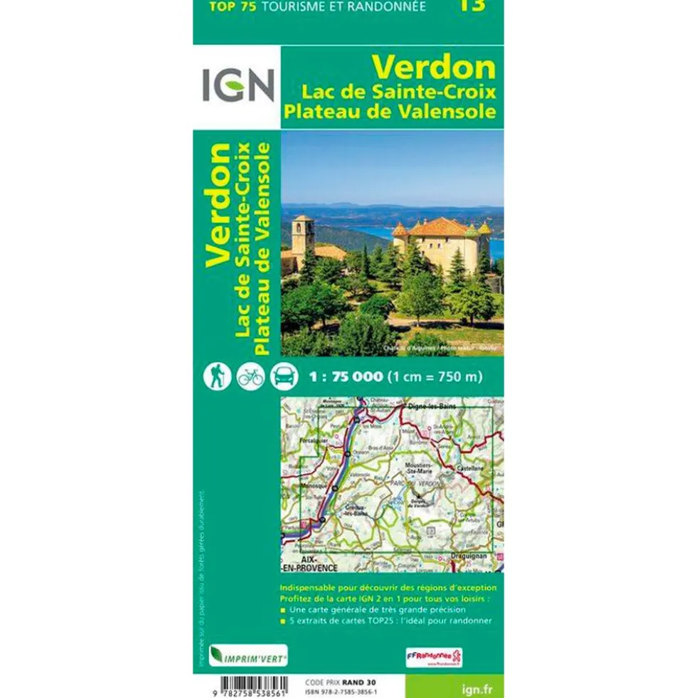 Carte IGN Verdon - Lac de Sainte-Croix - Plateau de Valensole