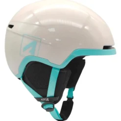 Casco AZR Orion Junior Blanc Nacré Turquoise Verni
