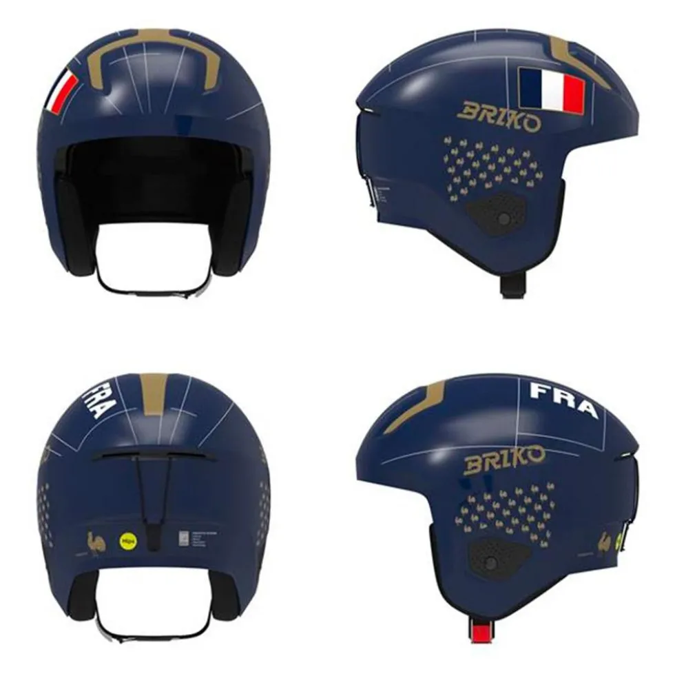 Casco Briko Vulcano 2.0 Mips France Shiny Tangaroa Blue Gold White