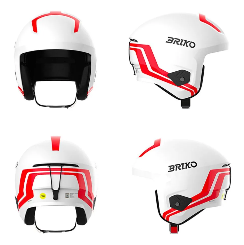 Casco Briko Vulcano 2.0 Mips Shiny White Monza Red