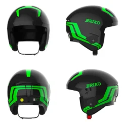 Casco Briko Vulcano 2.0 Mips Shiny Black Neon Green