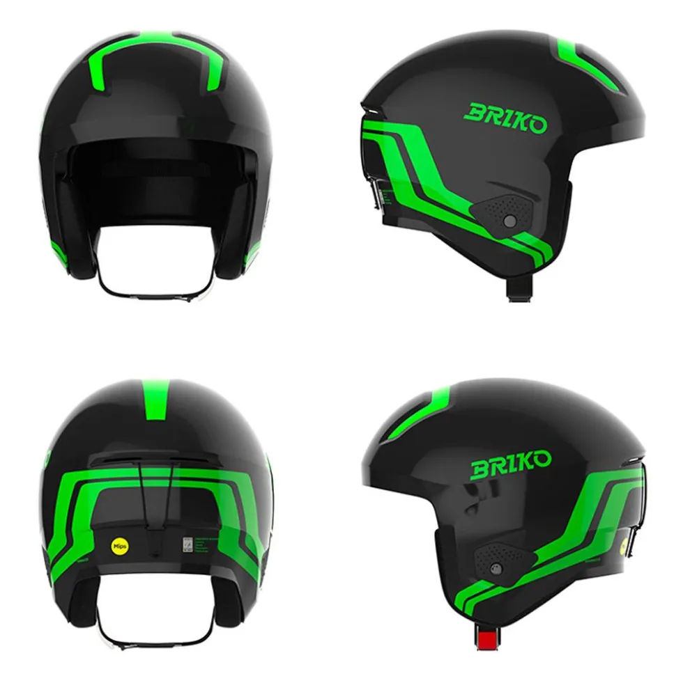 Casco Briko Vulcano 2.0 Mips Shiny Black Neon Green