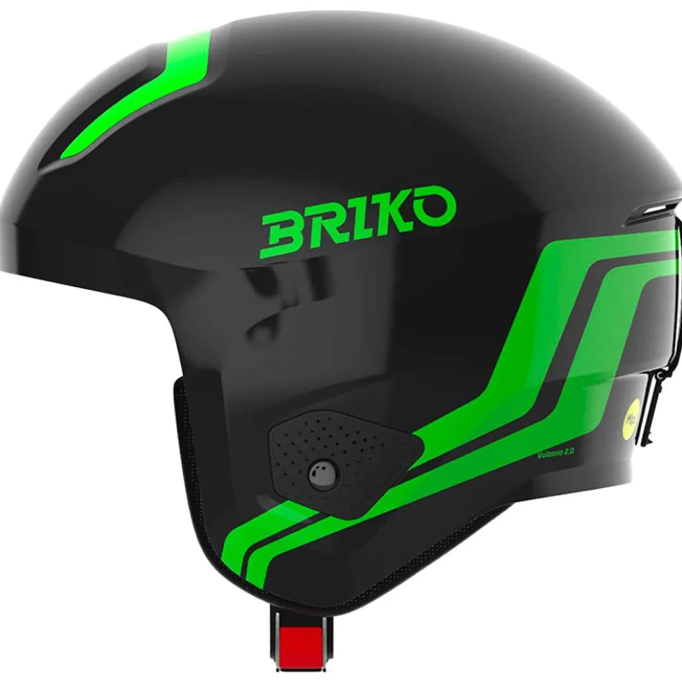 Casco Briko Vulcano 2.0 Mips Shiny Black Neon Green
