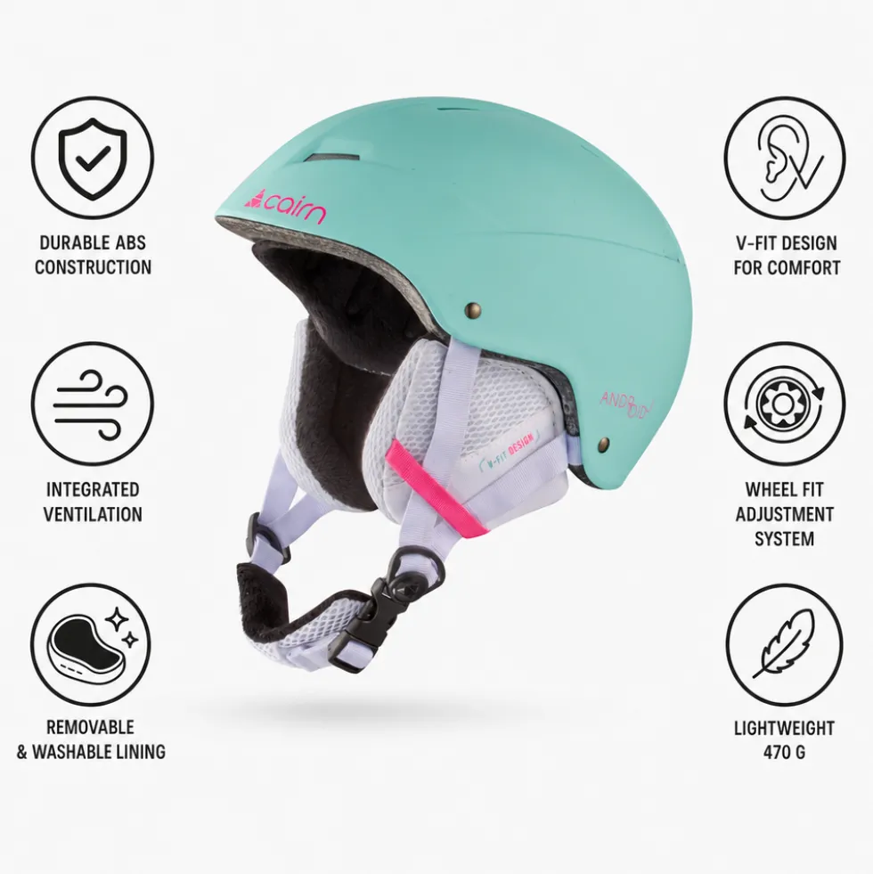 Casco Cairn Android Junior Turquoise Neon Pink