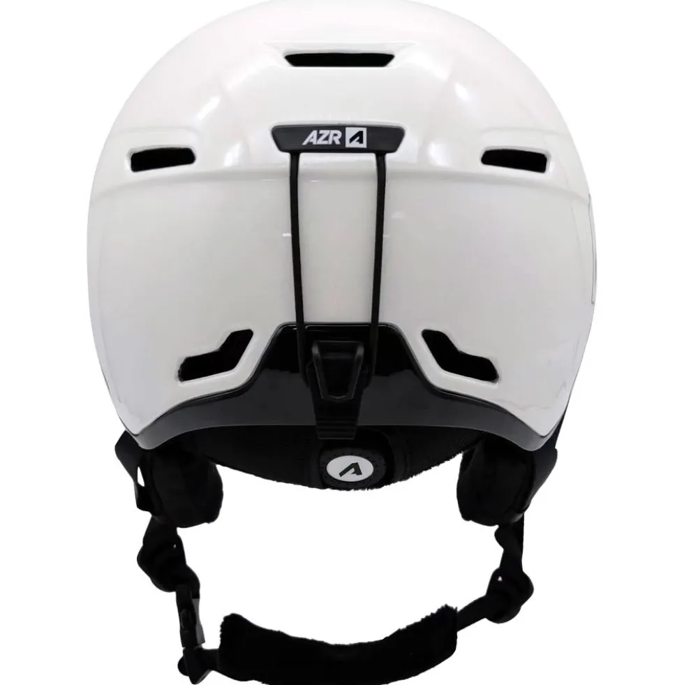 Casco con visiera AZR Orion Visor Blanc Nacré Noir Verni Irisé Bleu