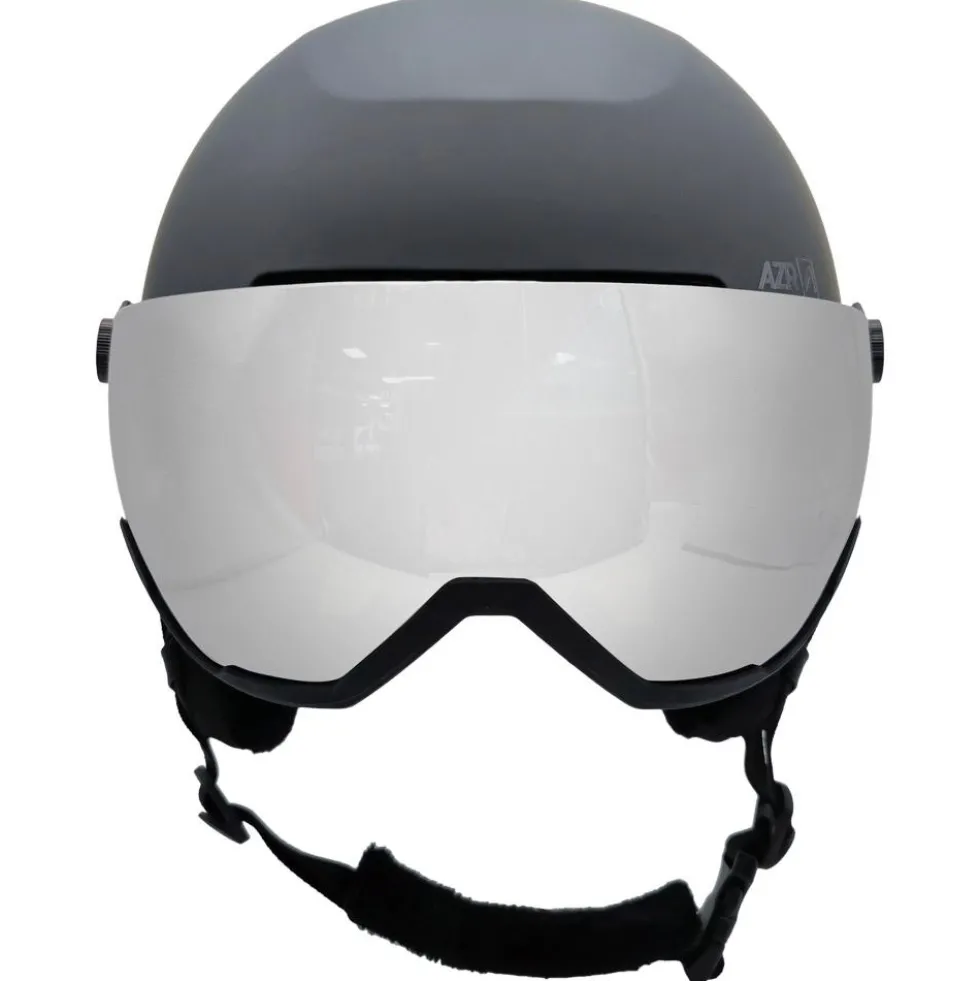 Casco con visiera AZR Orion Visor Noir Mat Gris Miroir + Yellow Visor