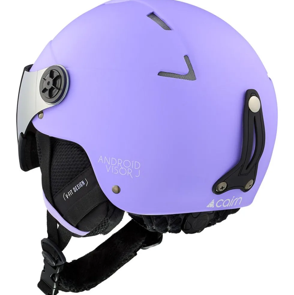 Casco con visiera Cairn Android Visor Junior Mat Lilac