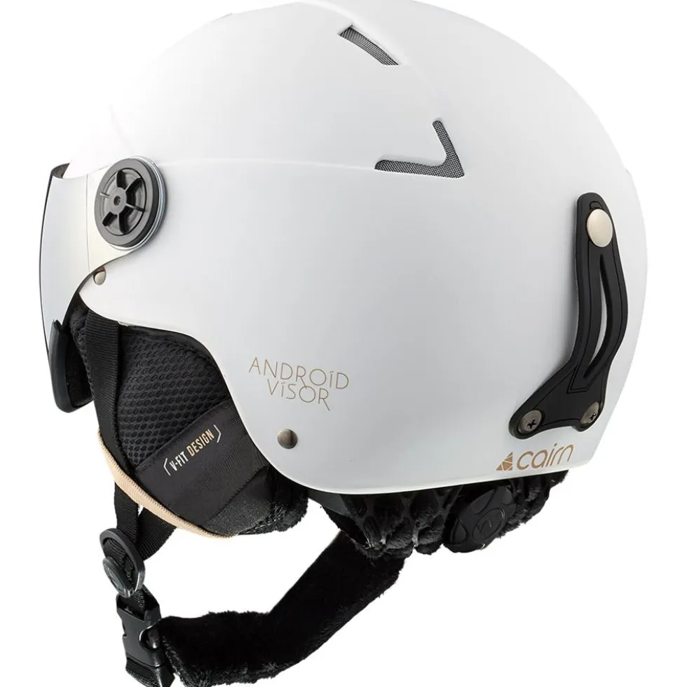 Casco con visiera Cairn Android Visor Mat White Biscuit
