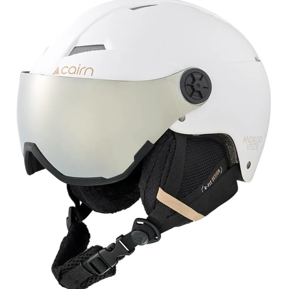 Casco con visiera Cairn Android Visor Mat White Biscuit